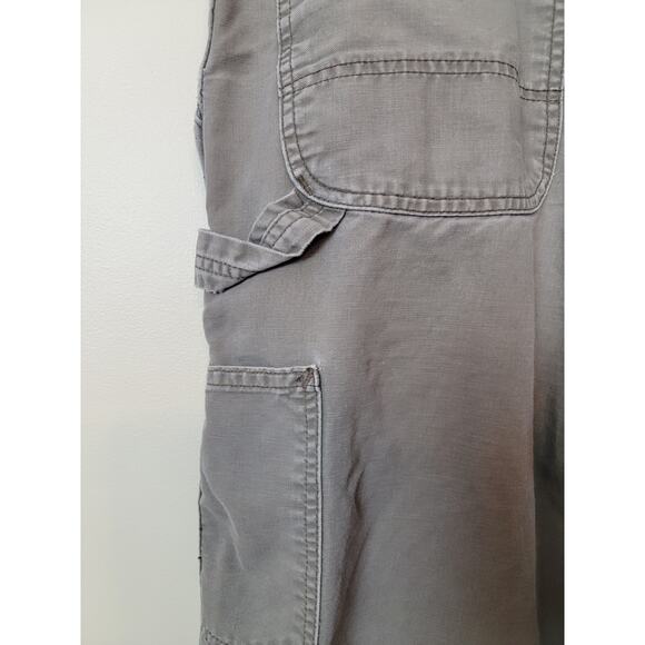 Carhartt Green 40x32 Dungaree Fit Cargo Pockets Straight Leg Jeans STAINS - Picture 6 of 7